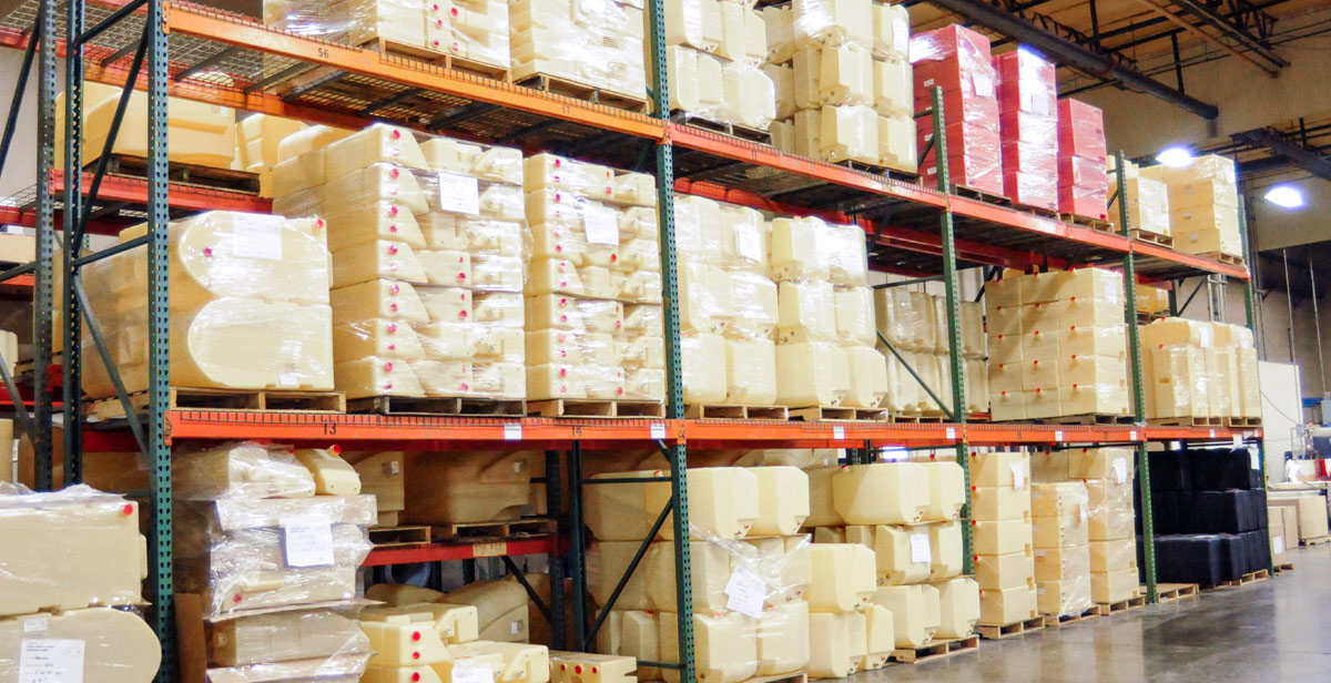rotomold-warehouse Rotomold parts in a warehouse - ready to ship to the customer