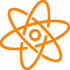 Orange atom icon representing innovation