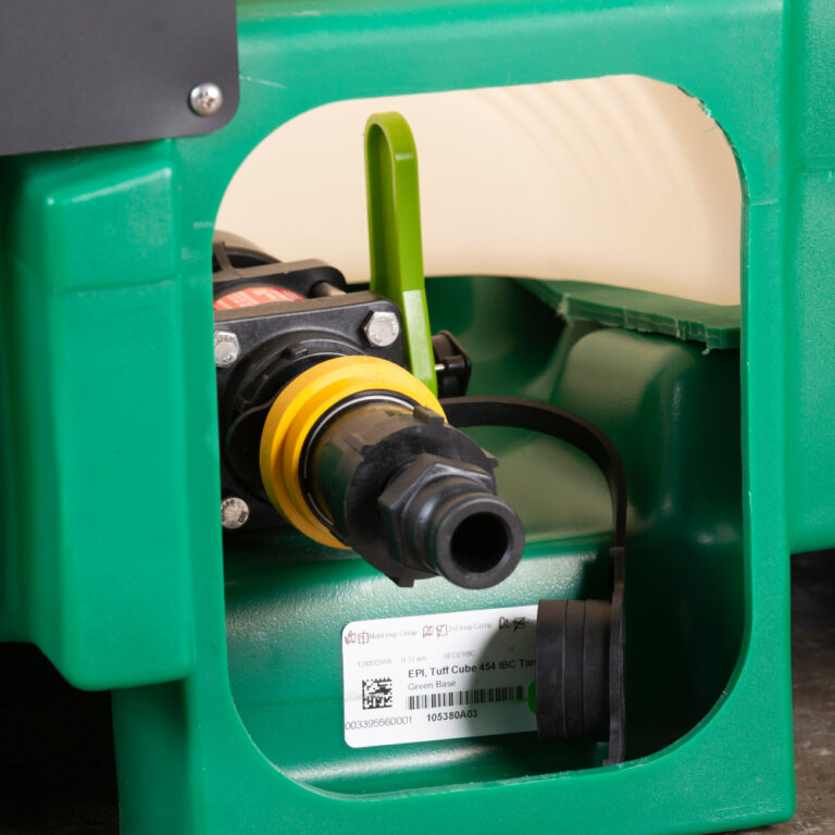 Top fill opening and accessory ports on TUFF Cube container